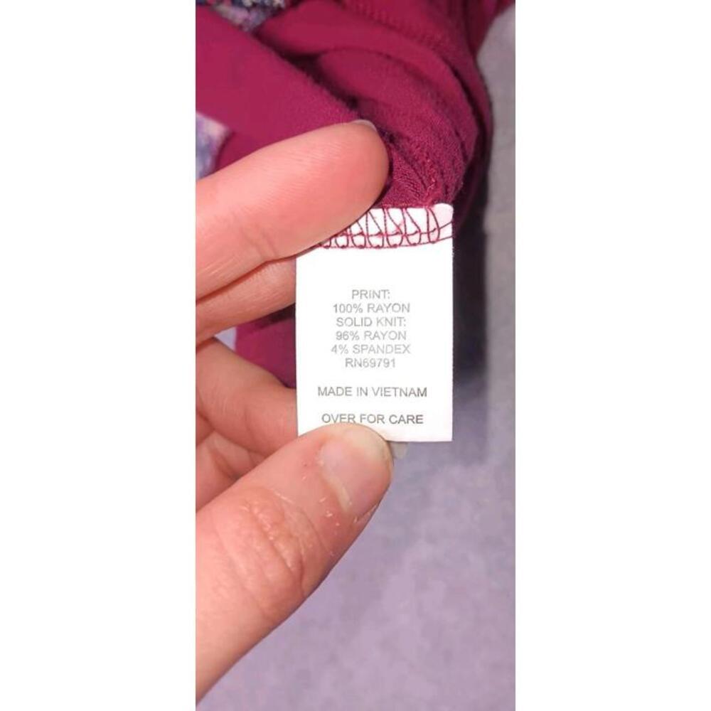 anthropologie fig and flower Blouse top Womens Size XL Maroon Patchwork Design - Picture 9 of 11